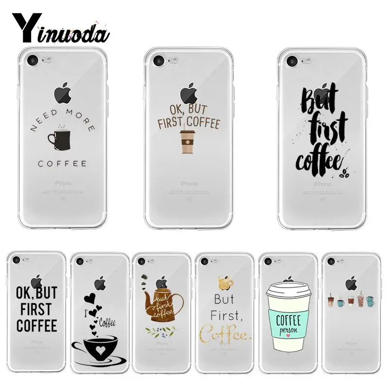 Чехол Yinuoda Ok But First Coffee для Apple iPhone 8 7 6 6S Plus X XS max 5 5S SE XR|Бамперы| |