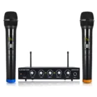Звук город UHF 16 Каналы караоке Беспроводной микрофон Системы с Bluetooth, 2 ручной микрофоны для церкви (SWM16-KM)