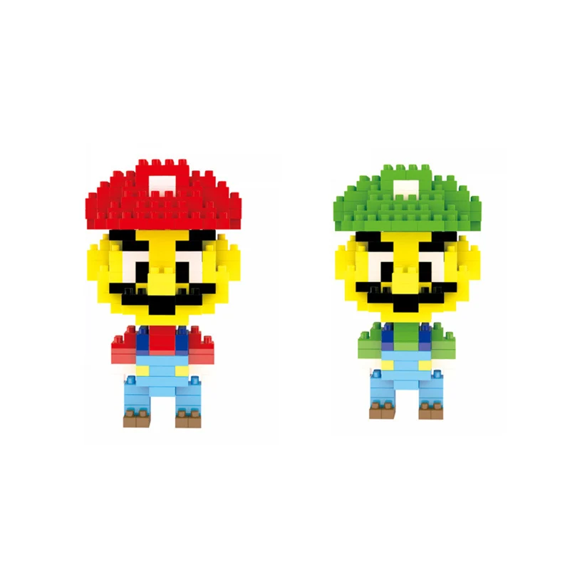 Классическая игра изображения super mario bros микро алмазный строительный блок ниэндос Луиджи нанокирпичи Развивающие игрушки для детей Подарки