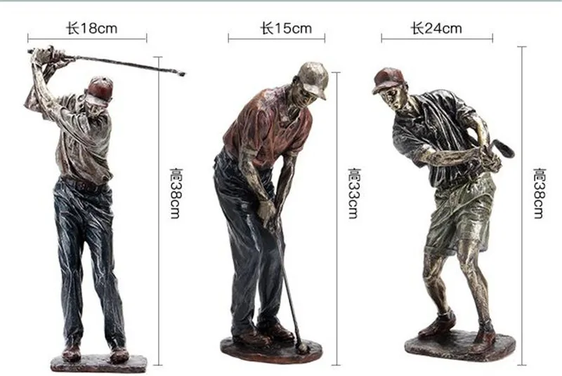 

[HHT] Modern Simple Sports Golfer Home Decoration Desk Wine Cabinet Golf Ornaments Resin Crafts Souvenir