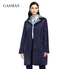 Куртка GASMAN женская теплая тонкая хлопковая, длинная ветрозащитная парка с высоким воротником и цветочным принтом, 2021, на весну-осень 20122