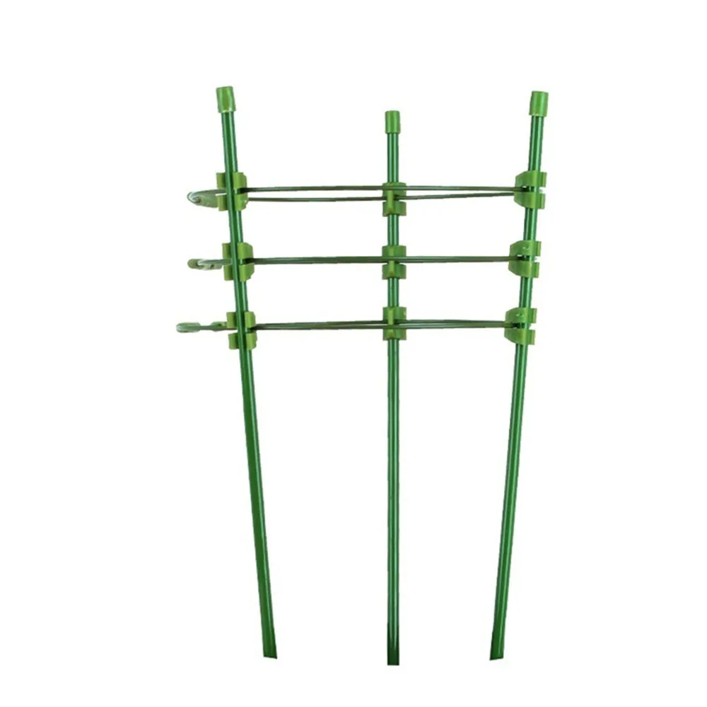

4Pcs Climbing Vine Rack Plant Support Cages with 3 Adjustable Rings Garden Balcony Plant Flower Trellis 60cm