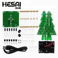 Трехмерная Рождественская елка 3D светодиодный DIY Kit красный/зеленый/желтый RGB LED Flash Circuit Kit электронный набор для развлечения