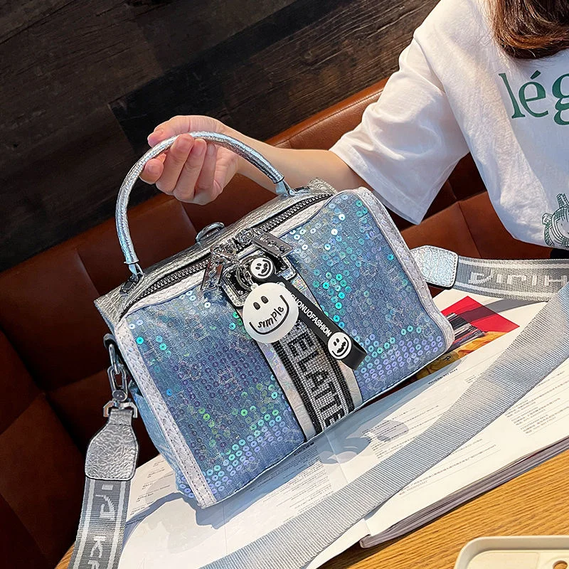 

2YK Women's Luxury Leather Handbags 2021 Brand Fashion Sequins Shoulder Bag Diamond Crossbody Tote Bag Female MINI Backpack Sac