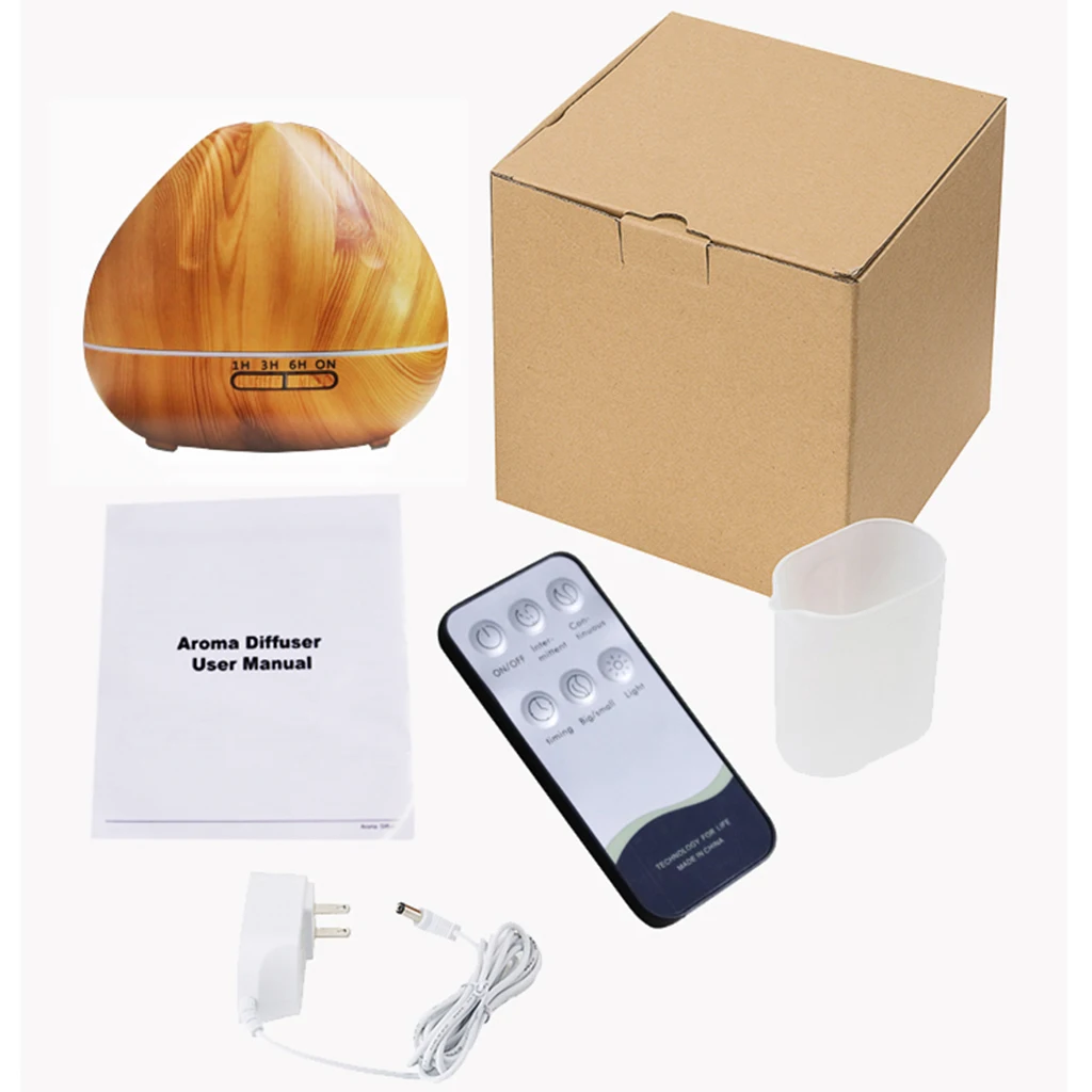 500ml Essential Oil Aroma Diffuser Wood Grain Sprayer Humidifier w/ 4 Timer for Yoga Home Office Bedroom | Красота и здоровье