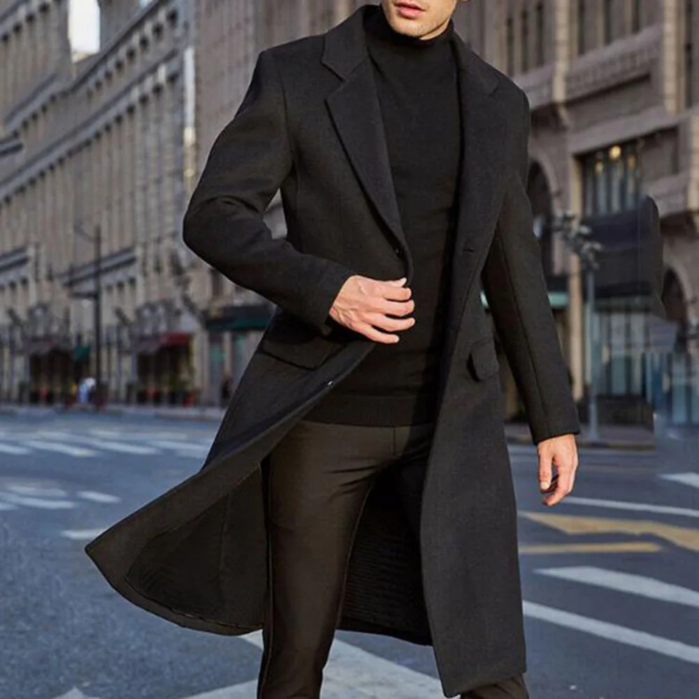 Мужская мода шерсть весна офисный однотонный Блейзер Cuasl зимнее пальто верхняя