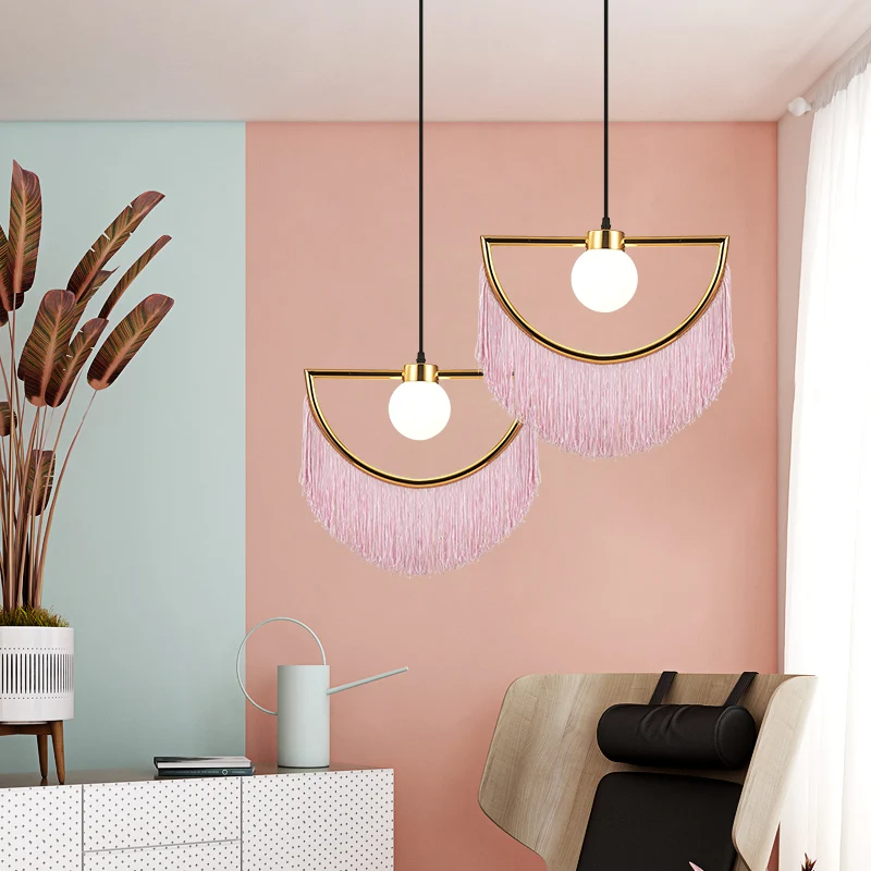 Nordic modern Cloth Art Restaurant Pendant Lights Coffee Bar Bedroom Pendant Lamp Foyer Hanging Light Home Deco    WJ430