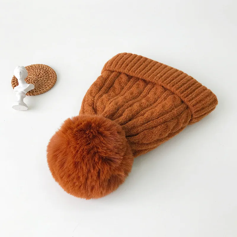Модная осенняя и зимняя шерстяная шапка с помпонами Женская дикая Милая защита