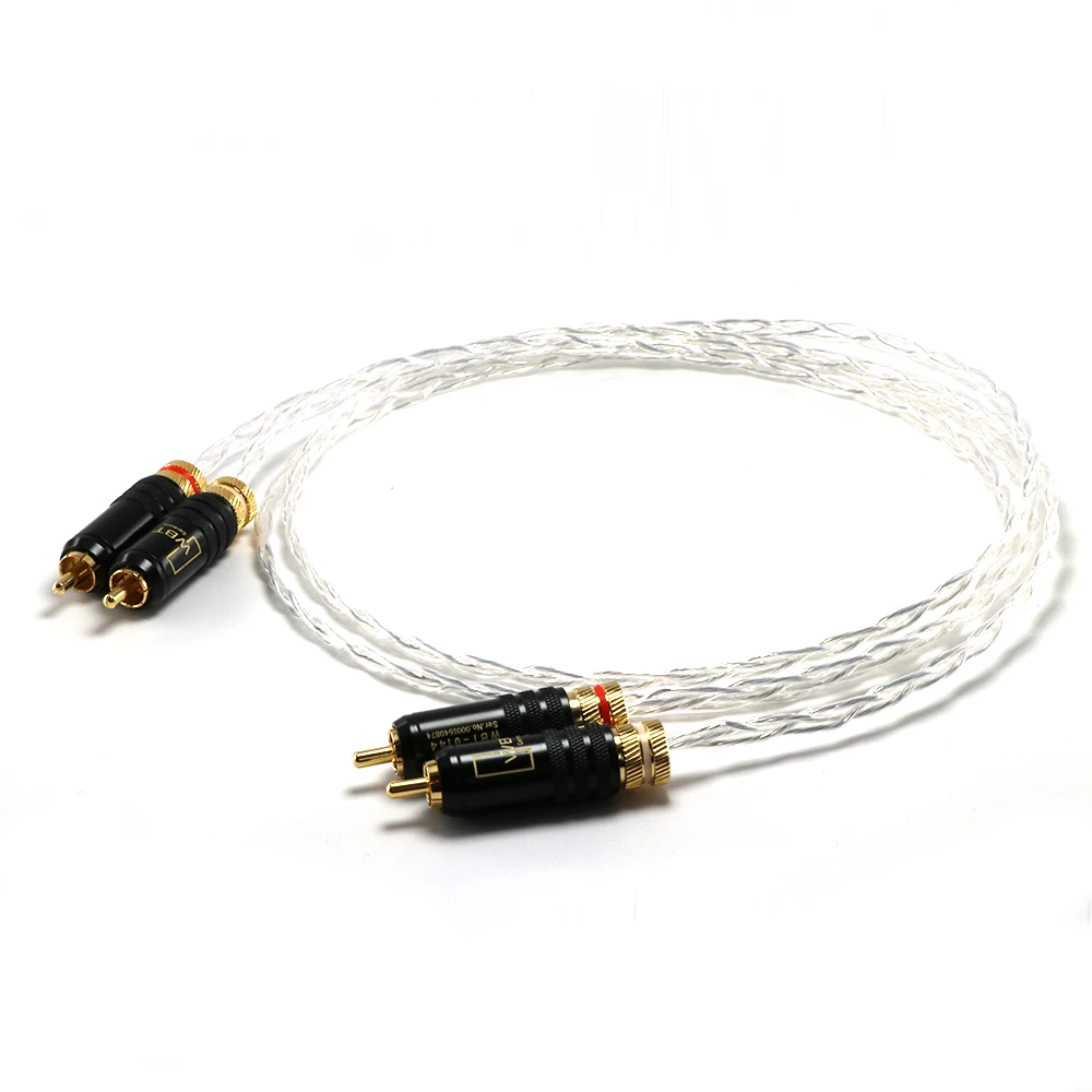 Пара 3AG 0144 посеребренный медный кабель аудио видео сигнала OFC RCA провод WBT золотой