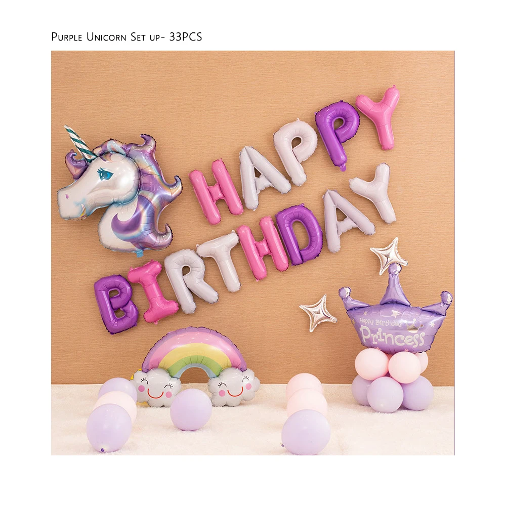 Набор воздушных шаров в виде единорога для дня рождения 1 комплект|Воздушные шары