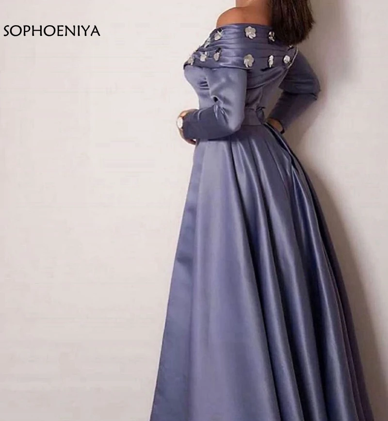 

Robe de soiree V Neck Long sleeve Muslim evening dress party Caftan mariage prom dresses Evening gowns for women
