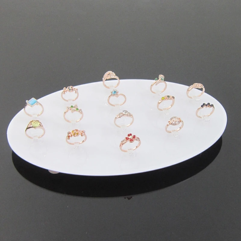 

Square Clear Acrylic Jewelry Holder Photography Prop 16-Ring Clips Display Stand J78F