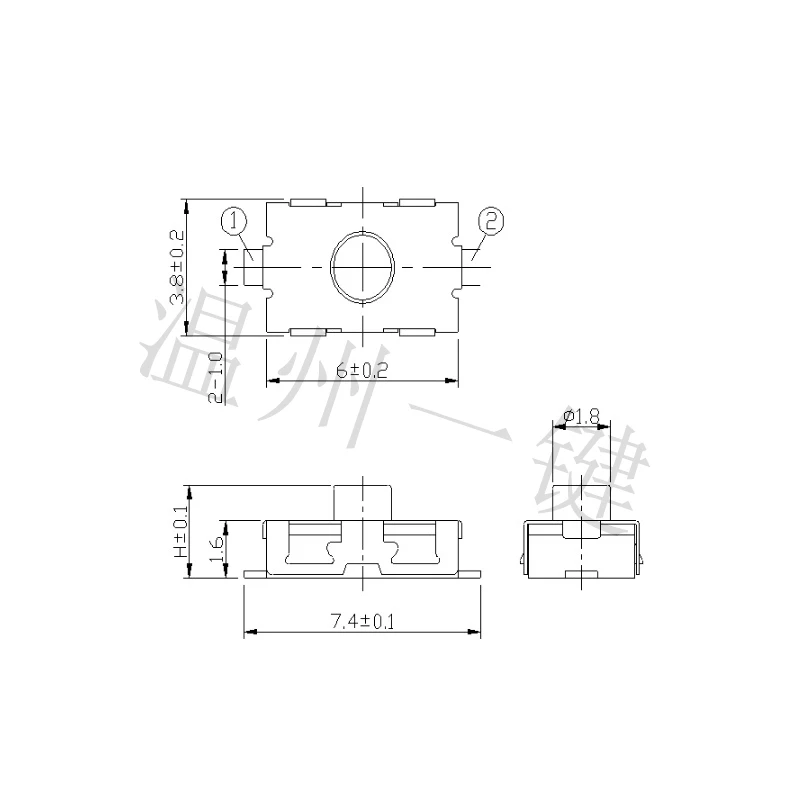 10 шт TS-B009 3 8*6 тактовый переключатель SMD/SMT 2 pin медный мини сенсорный для