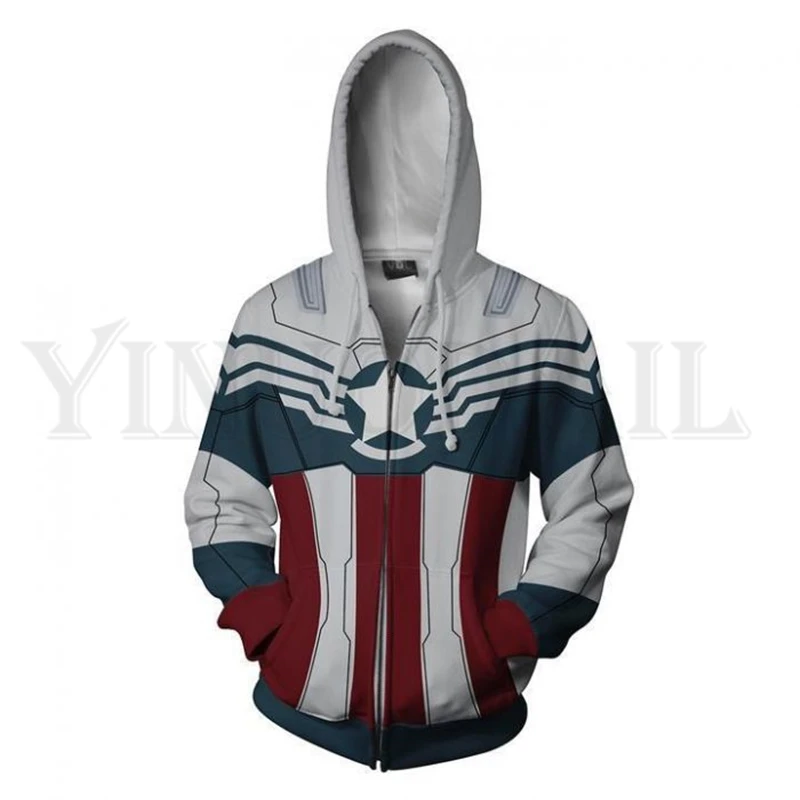 J Мужские и женские толстовки на молнии Мстители герой с капюшоном куртка Mravel Super hero es Толстовка Капитан Америка уличная одежда костюм - Цвет: J