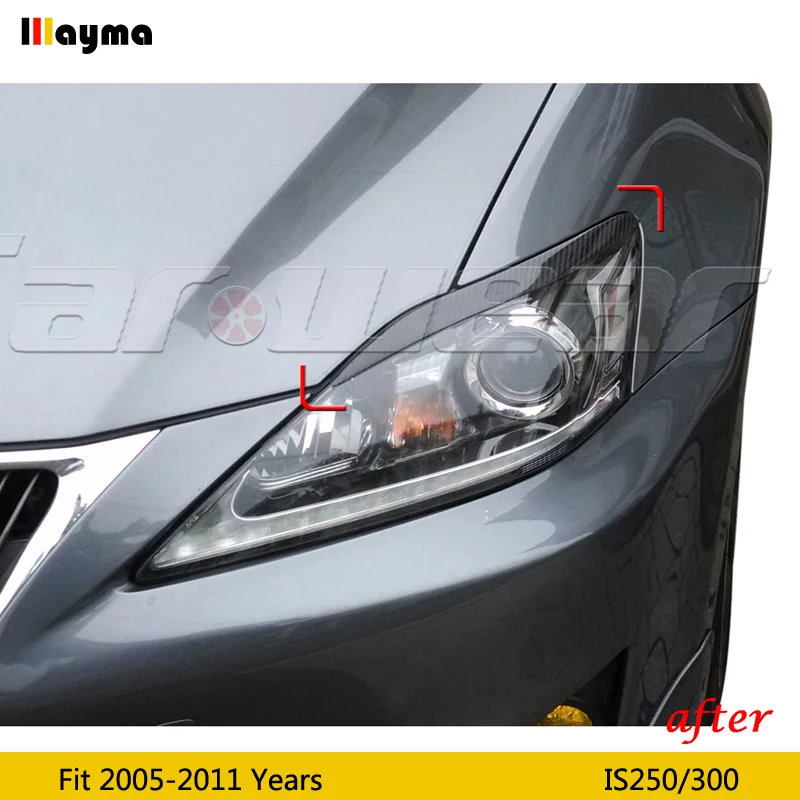 2 шт. наклейки для передних фар Lexus IS250 300 2005 - 2011 из углеродного волокна | Автомобили