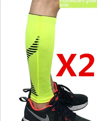 1 pair Green Поддержка ног компрессионный баскетбольный футбольный защитный щиток голени футбольные рукава для голени Молодежный Танец Бег Велоспорт протектор для ног гетры - Цвет: 1 pair Green