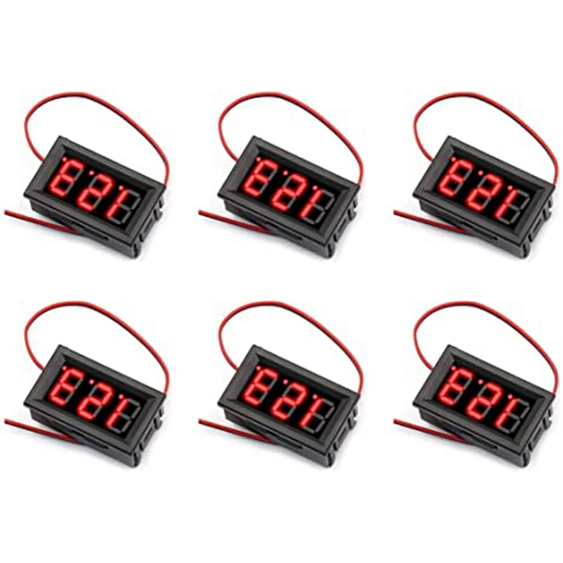 

2 Wire Red DC 4.5-30V LED Panel Digital Display Voltage Meter Voltmeter(6PCS)