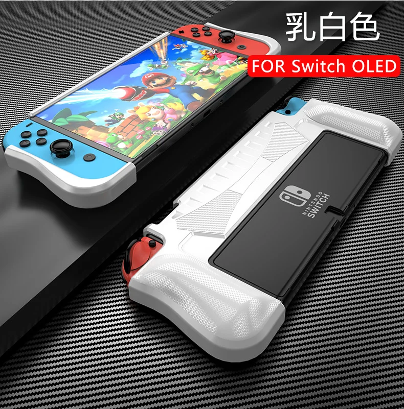 For Nintendo Switch OLED Upgraded Protective Case Cover, Ergonomic Comfort TPU Grip Shell Dockabel Case For Nintendoswitch OLED