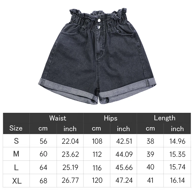 

Denim Shorts Women Summer Korean Style Fashion Elastic High Waisted Shorts Oversize Ladies Loose Wide Leg Short Jeans for Female