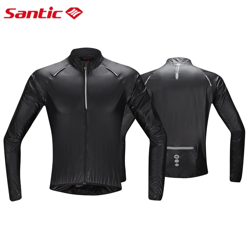Santic Men Cycling Skin Coat Cycling Jackets Windproof Small Rain Waterproof Sun Protective UPF 50+ Cycling Jackets Asian Size