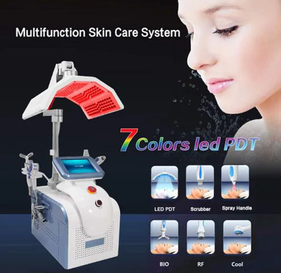 

6 in 1 Photon Therapy Led Facial Mask Bio Facial Lifting Skin Rejuvenation Water Sprayer Exfoliatig Whitening Skincare Tools