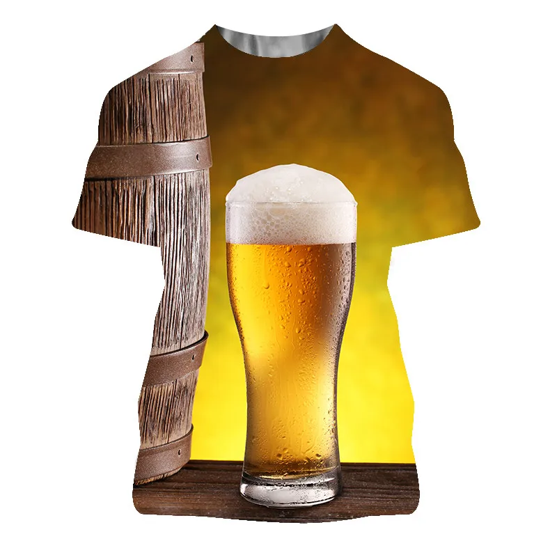 

Beer, fruit, canned food T-shirt 3D printing T-shirt for men and women short-sleeved T-shirt high quality fashion casual summer