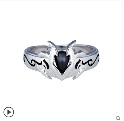 Аниме лорд волшебное серебро дьявол Тема кольцо с бриллиантом моды 925 Серебряное