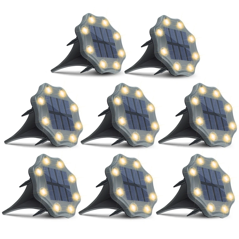 8 шт. Открытый Солнечный наземный светильник светодиодный солнечный для дома