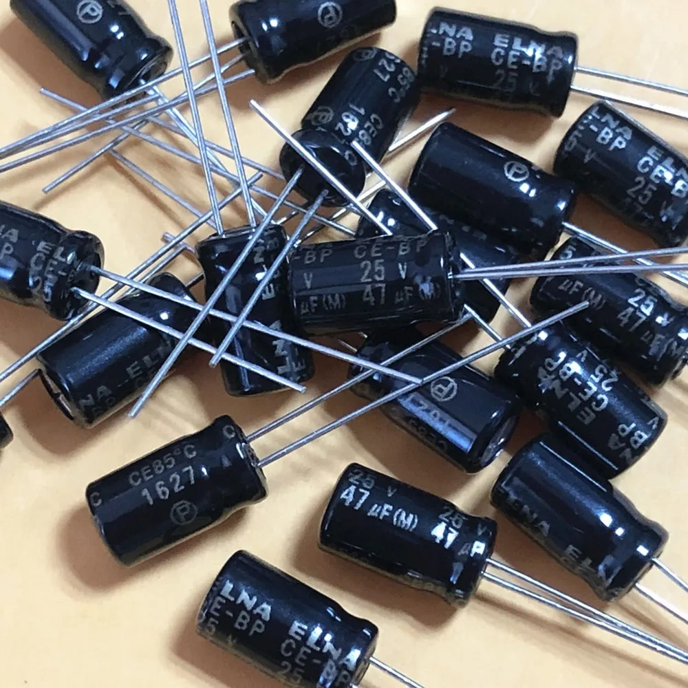 50 шт. черный неполярный электролитический конденсатор ELNA RBD 25V47UF 6 3 х11 мм 25 в 47 мкФ