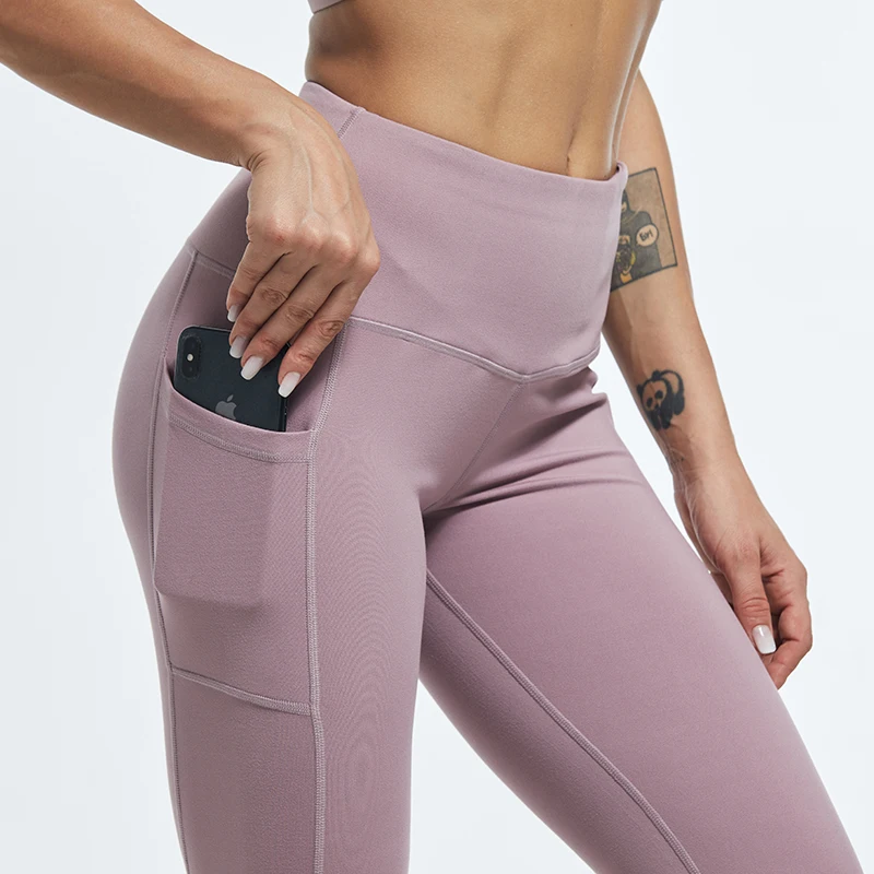 

Middle Waist Leggings With Pocket Elastic Women Leisure Type Push Up Leggings Women Gym Hip Lift Fitness Pants