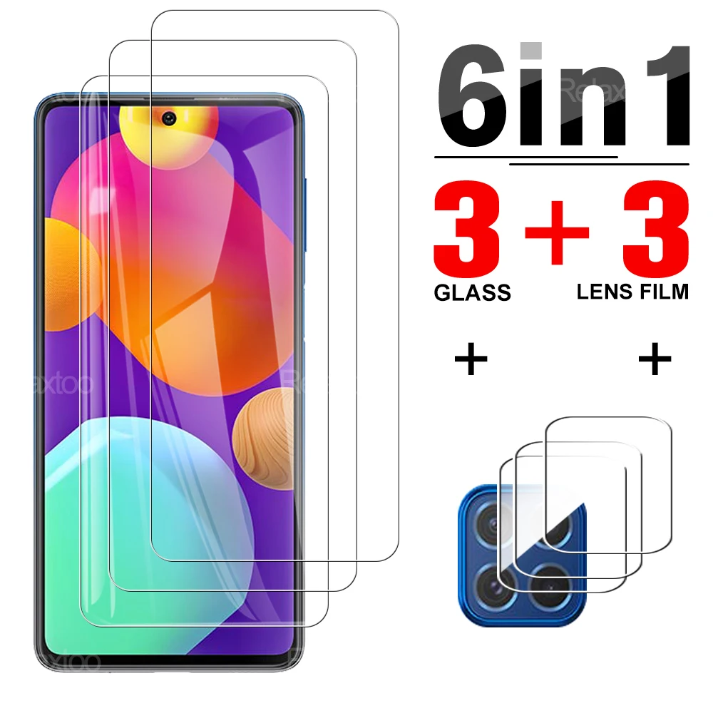 

6 in 1 Camera Protector Glass For Samsung Galaxy M62 SM-M625F On Samsun Glaxy M m 62 62M 9H Protective Clear Screen Cover Film