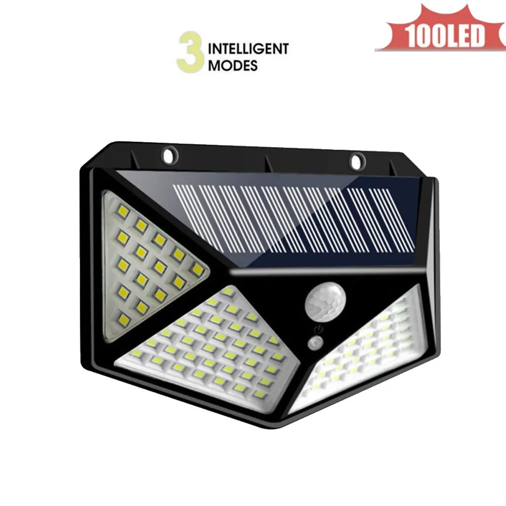 Наружная модель 100 светодиодный настенный светильник на солнечных батареях Fe