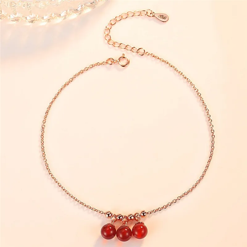 Очаровательные хрустальные красные шаровые ножные браслеты для женщин