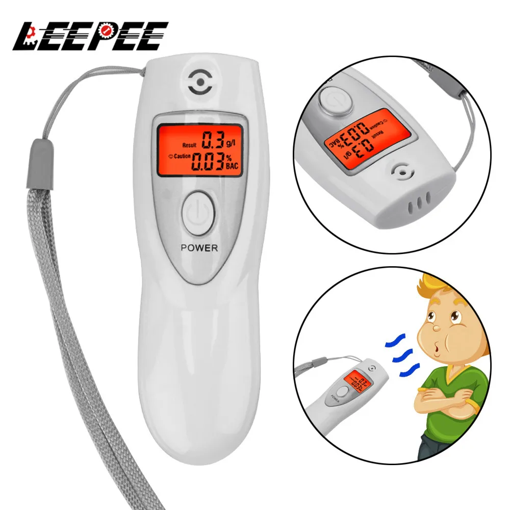

Портативный ручной анализатор алкоголя LEEPEE, цифровой алкотестер с ЖК дисплеем