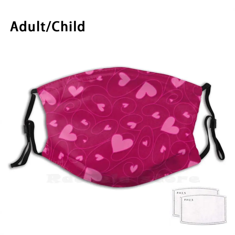 

Причудливый кудрявый узор в форме сердца для взрослых и детей, Пылезащитный фильтр, маска «сделай сам» в форме сердца, сердца, любви, Дня Свя...