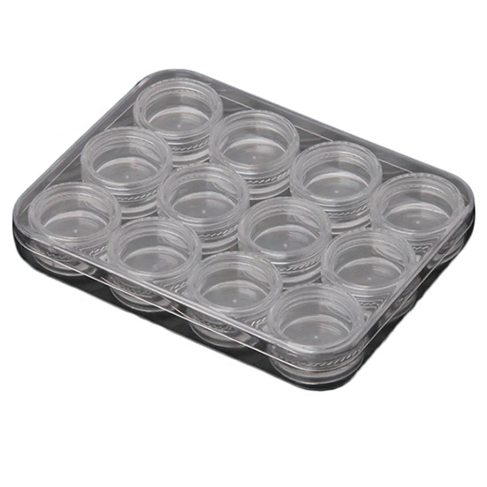 12 слотов прозрачный пластиковый пустой чехол для украшения ногтей коробка