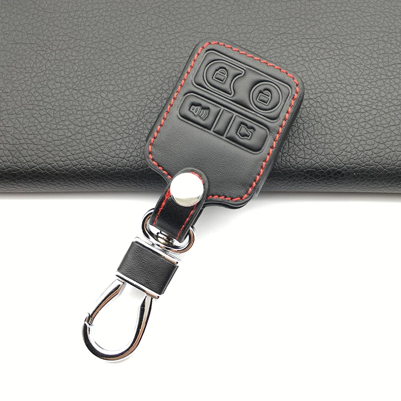 

For Ford hot sale 100% exquisite leather car key cover remote control 4 buttons car smart key case auto accessories