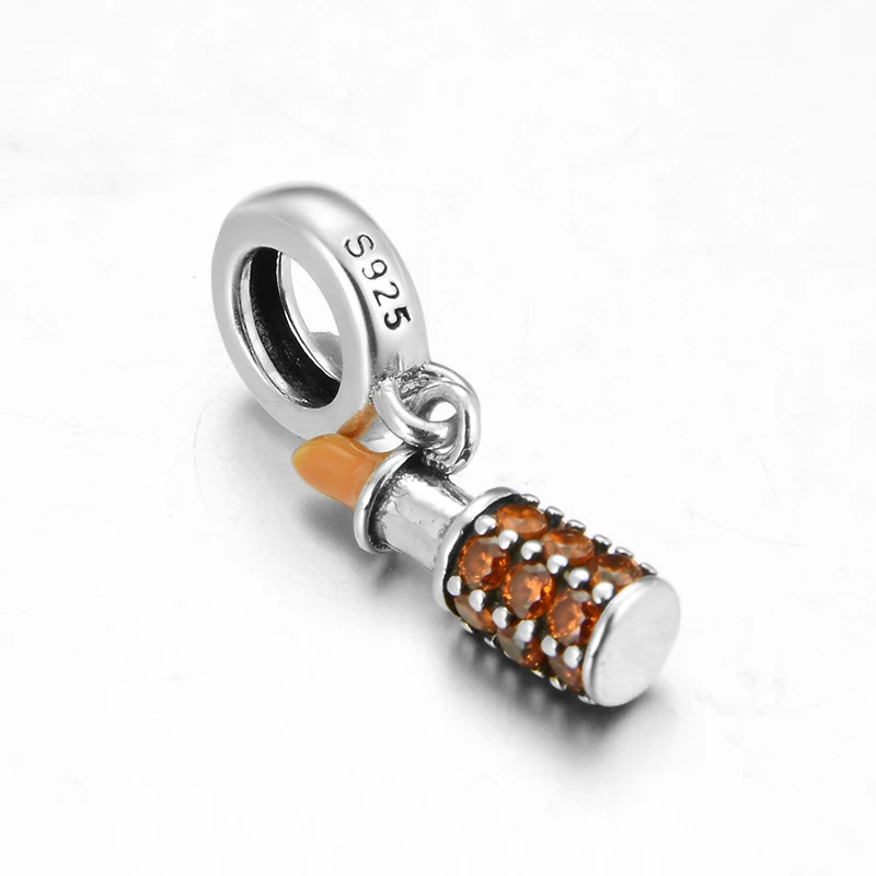 Оранжевая губная помада из стерлингового серебра 925 пробы очаровательные