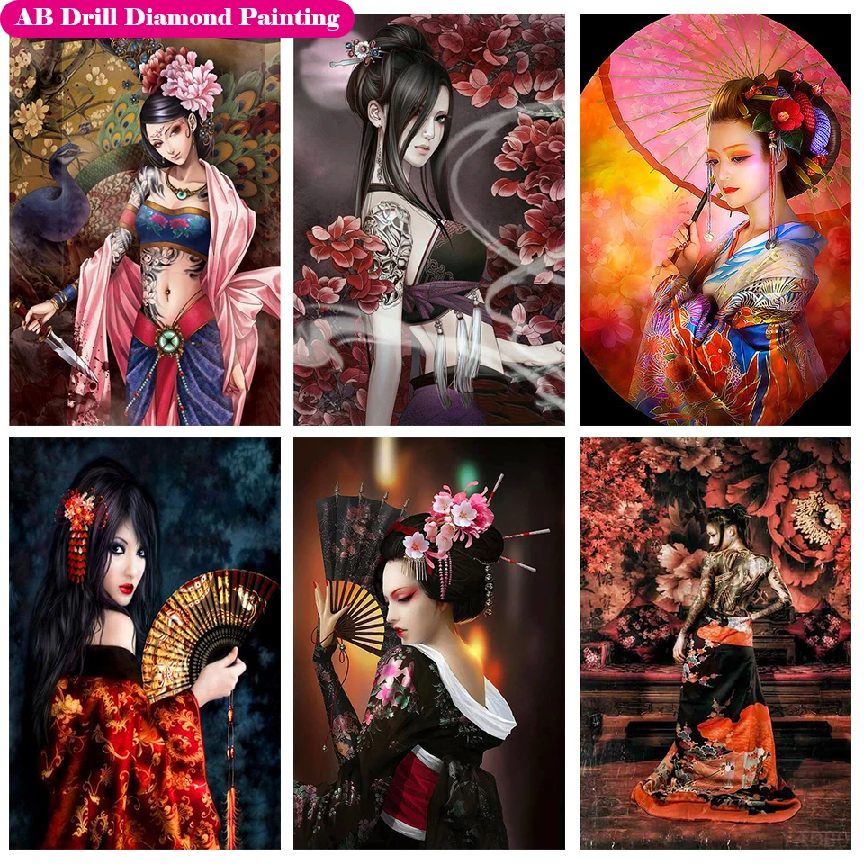 Набор для алмазной абстрактной живописи гейши | Дом и сад