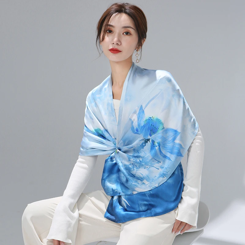 

★Shanghai story flagship store counter with the same silk scarves women silk scarf shawl Chinese style high end gift