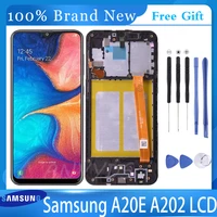 5 8 original lcd for samsung galaxy a20e a202 lcd display touch screen digitizer assembly with frame replacement a202fa202ds