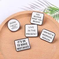 quote sentence enamel pins its okay to make mistakes comfort encourage people brooches badge custom decoration jewelry