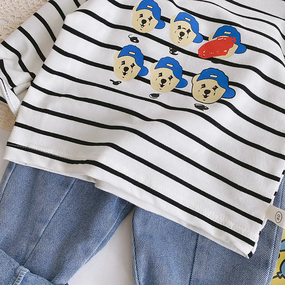 

Tops for Girls Kids T Shirts for Boys Girls Cute Bear Print Long Sleeve T Shirts Baby Child Cotton Tops Clothes