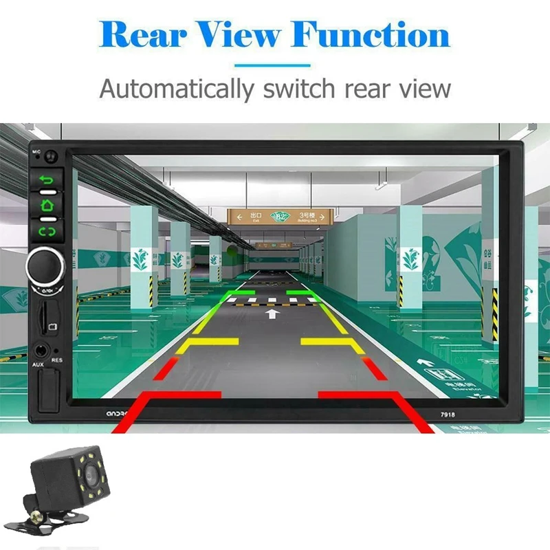 2 Din Android 8 1 автомобильный стерео 7 дюймов GPS Navi MP5 плеер двойной Wi Fi 4 ядра BT с Камера