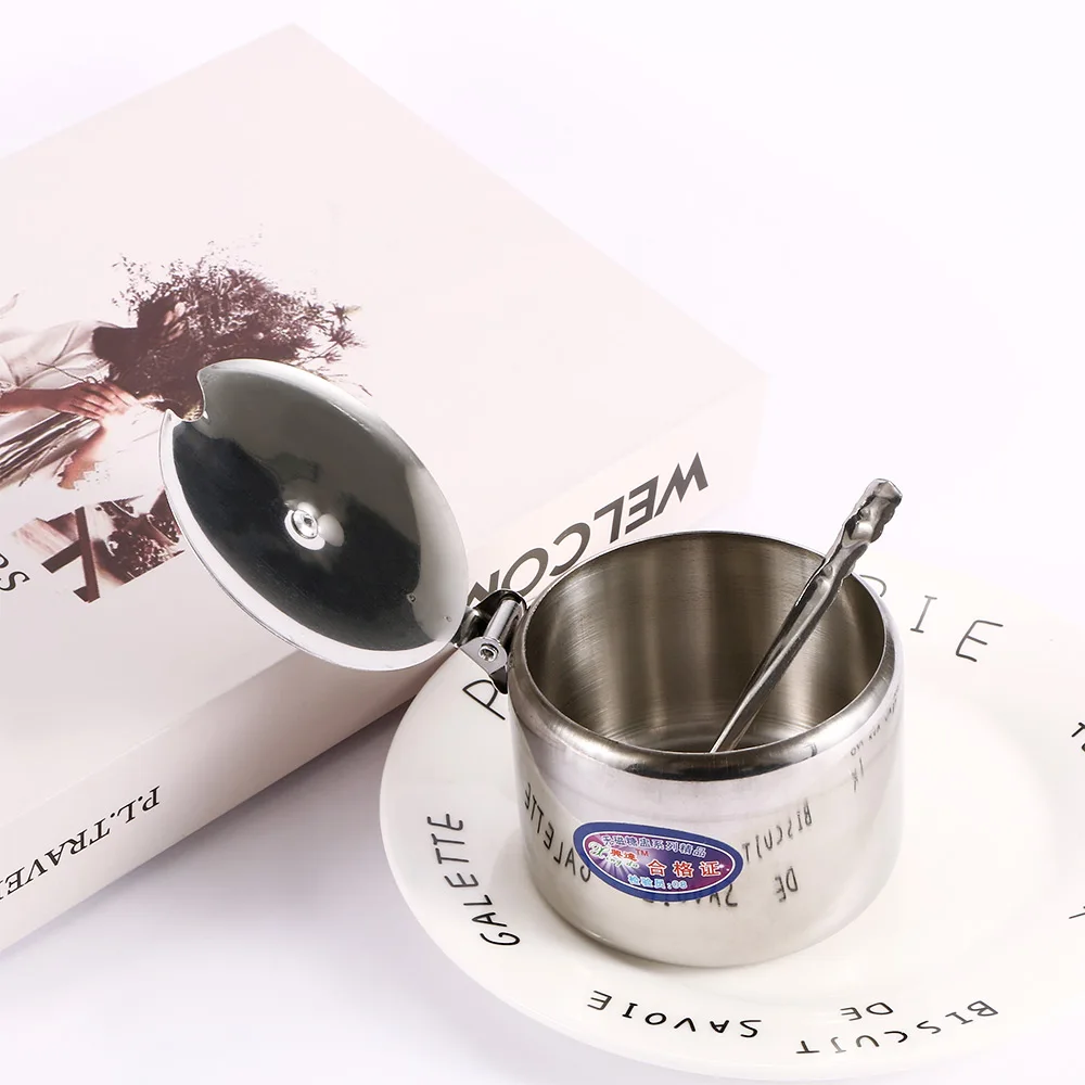 Мини горшок из нержавеющей стали для солонка банки чайные соусы кофейное варенье