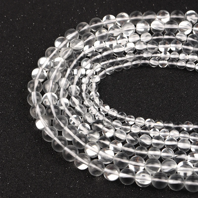 

Shiny Transparent Glitter Stone 6/8/10mm Natural Stone Beads Round Moonstone For DIY Making Bracelet Necklace Jewelry Beadtales