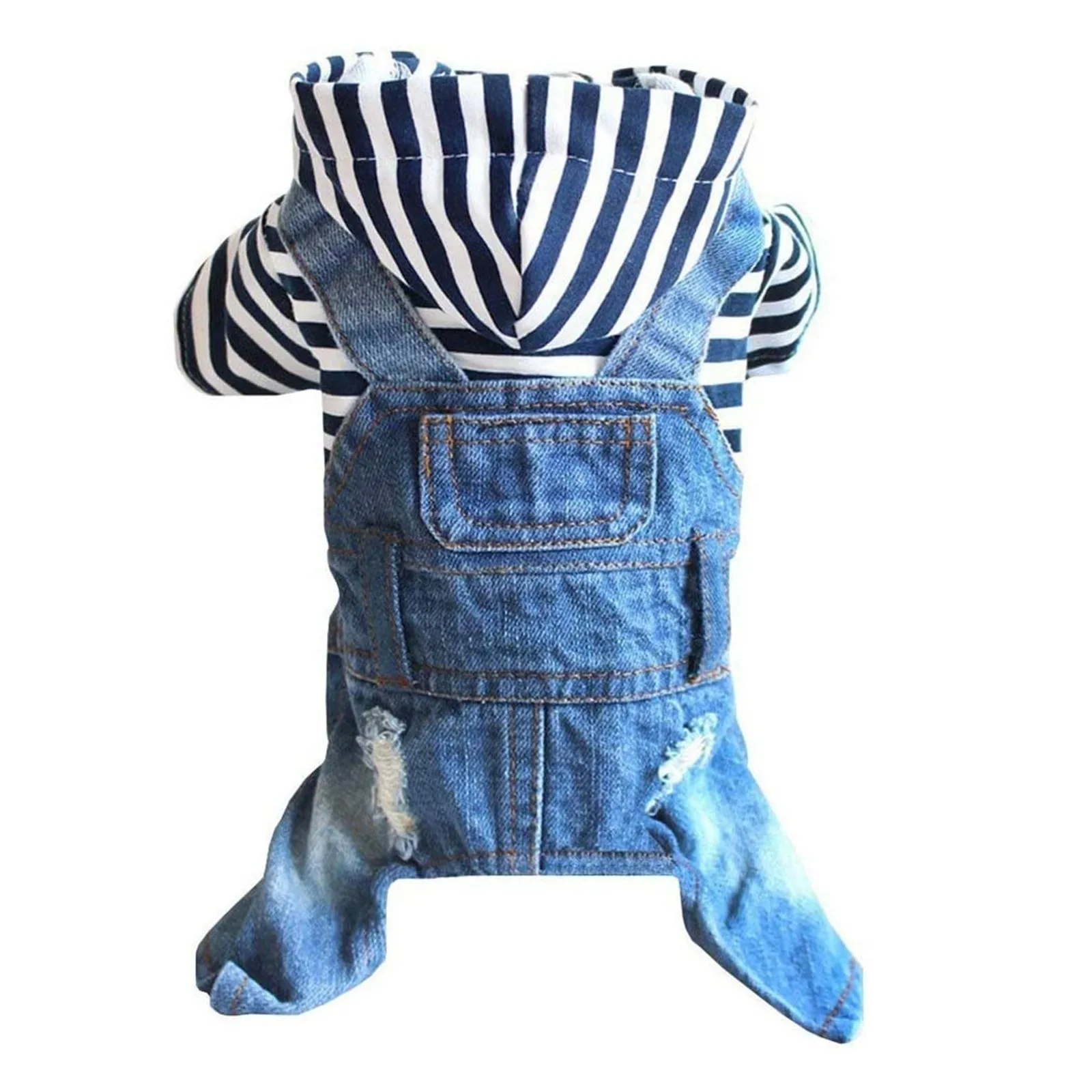 

#50 New Pet Four-legged Pajamas Autumn And Winter Cat Dog Fashion Stripe Clothing Winter Warm Jumpsuit Clothes Puppy Clothing