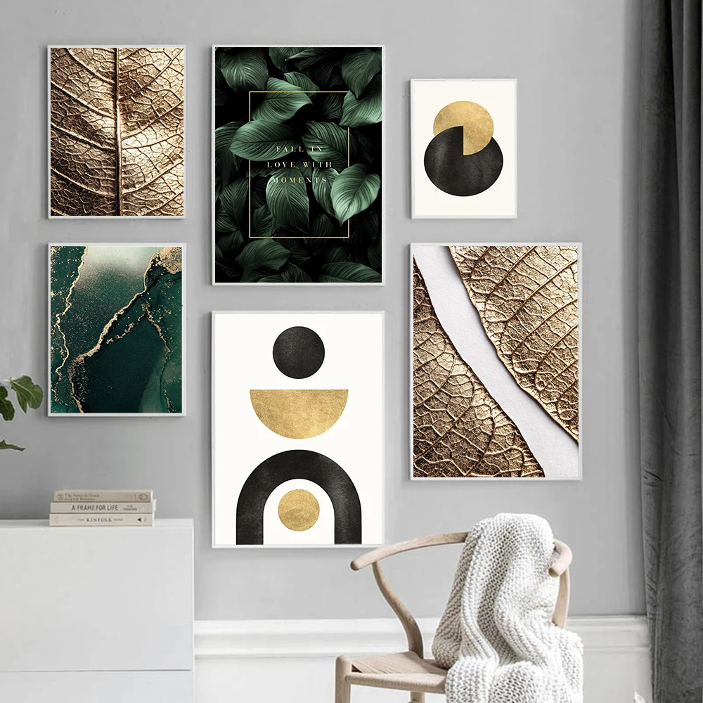 

Modern Botanical Poster Natural Canvas Painting Abstract Art Print Geometric Nordic Wall Picture For Living Room Home Decor