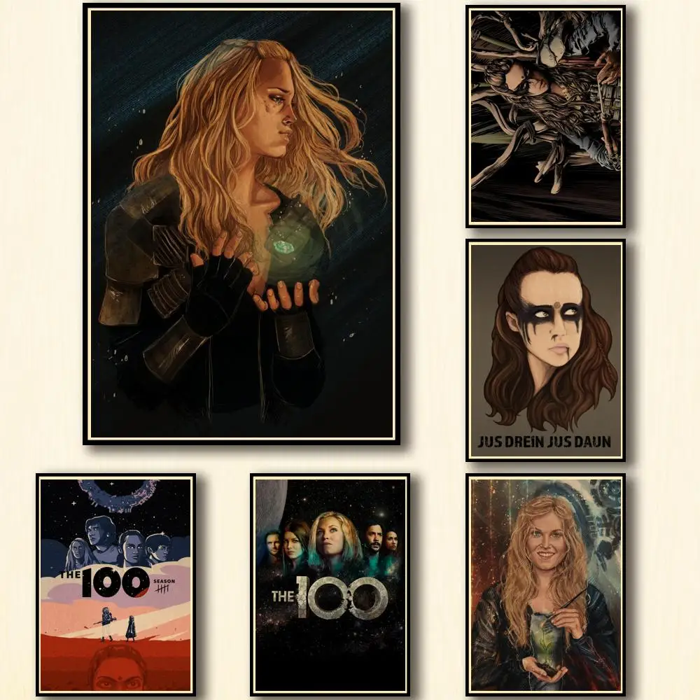 

16 Designs Tv Show The 100 Kraftpaper Poster Artwork Fancy Wall Sticker for Coffee House Bar