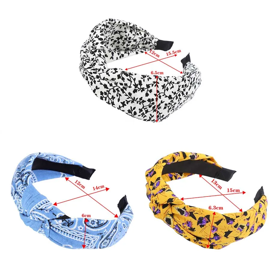 Женская атласная повязка на голову Haimeikang обруч для волос с этническим принтом в